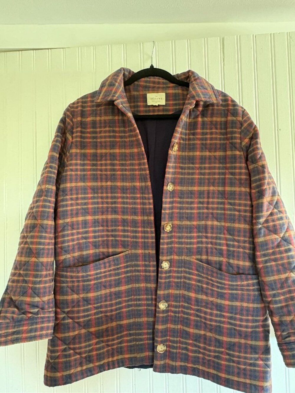 Sézane Will Jacket - Ivan Burgundy Tartan | Sezane Jackets & Coats | M